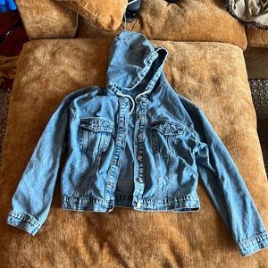 Hooded denim jacket